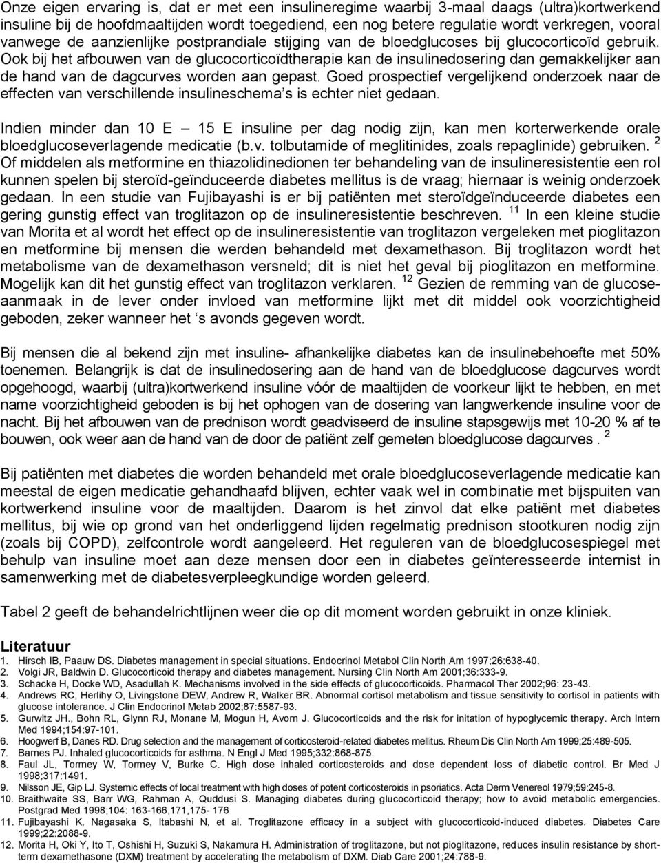 Ook bij het afbouwen van de glucocorticoïdtherapie kan de insulinedosering dan gemakkelijker aan de hand van de dagcurves worden aan gepast.