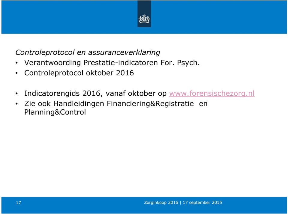 Controleprotocol oktober 2016 Indicatorengids 2016, vanaf