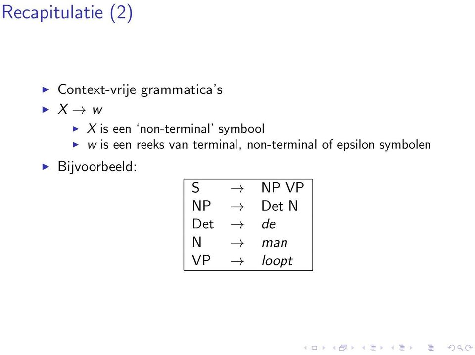 terminal, non-terminal of epsilon symbolen