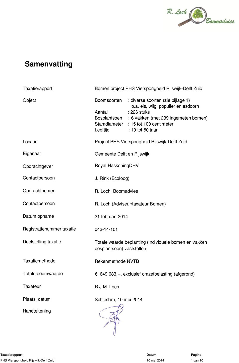 Zuid Gemeente Delft en Rijswijk Royal HaskoningDHV J. Rink (Ecoloog) R.