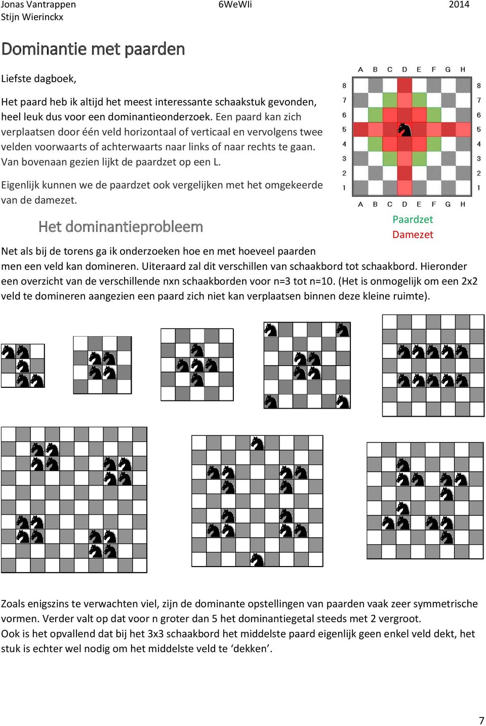 Van bovenaan gezien lijkt de paardzet op een L. Eigenlijk kunnen we de paardzet ook vergelijken met het omgekeerde van de damezet.