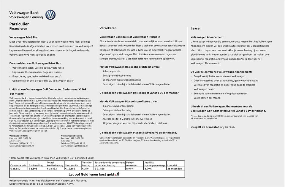 De voordelen van Volkswagen Privé Plan.