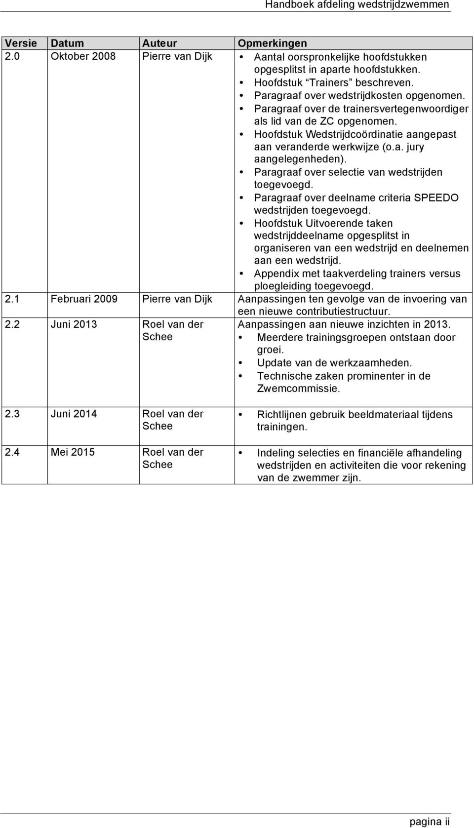 Paragraaf over selectie van wedstrijden toegevoegd. Paragraaf over deelname criteria SPEEDO wedstrijden toegevoegd.