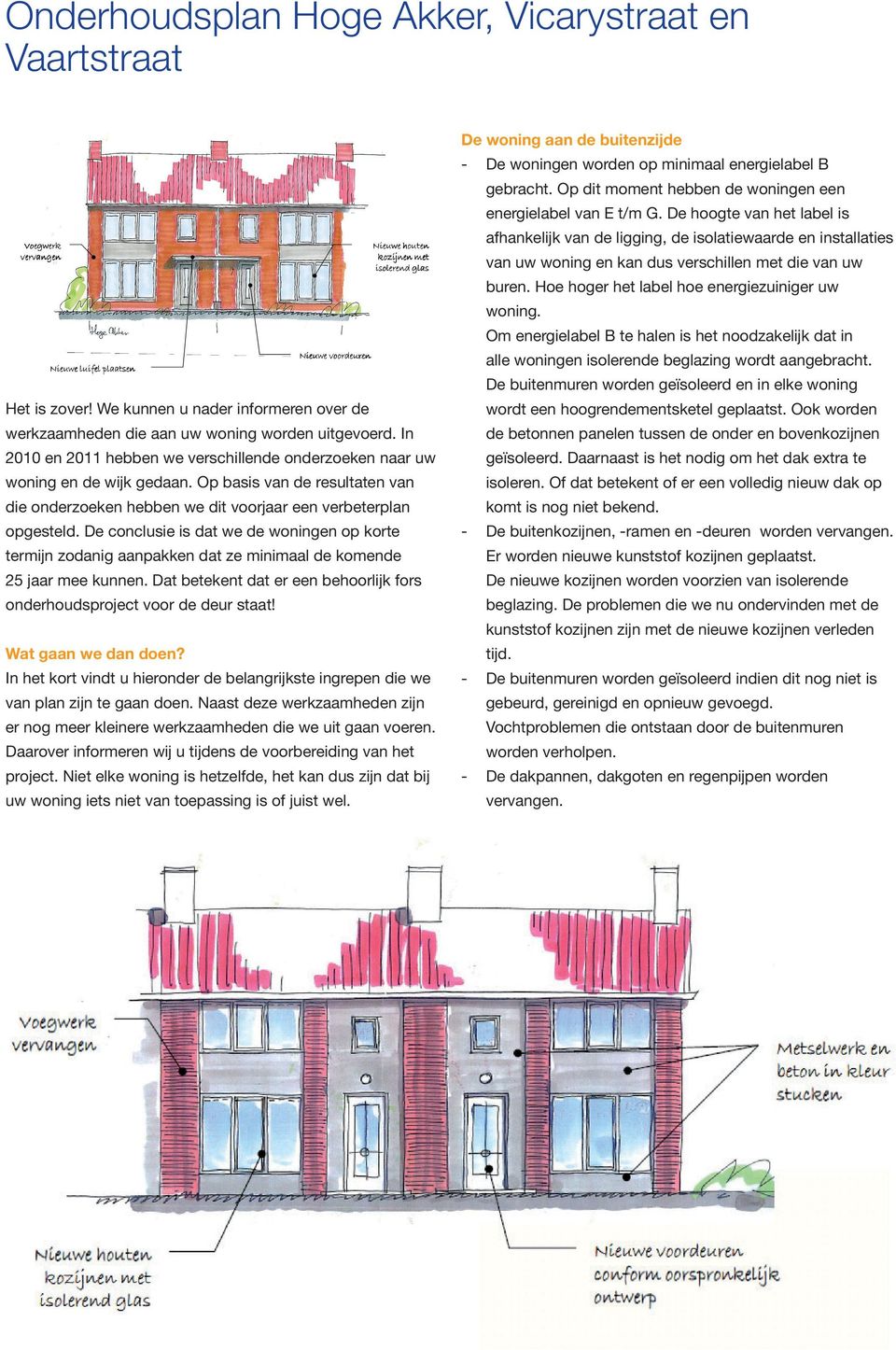 De conclusie is dat we de woningen op korte termijn zodanig aanpakken dat ze minimaal de komende 25 jaar mee kunnen. Dat betekent dat er een behoorlijk fors onderhoudsproject voor de deur staat!