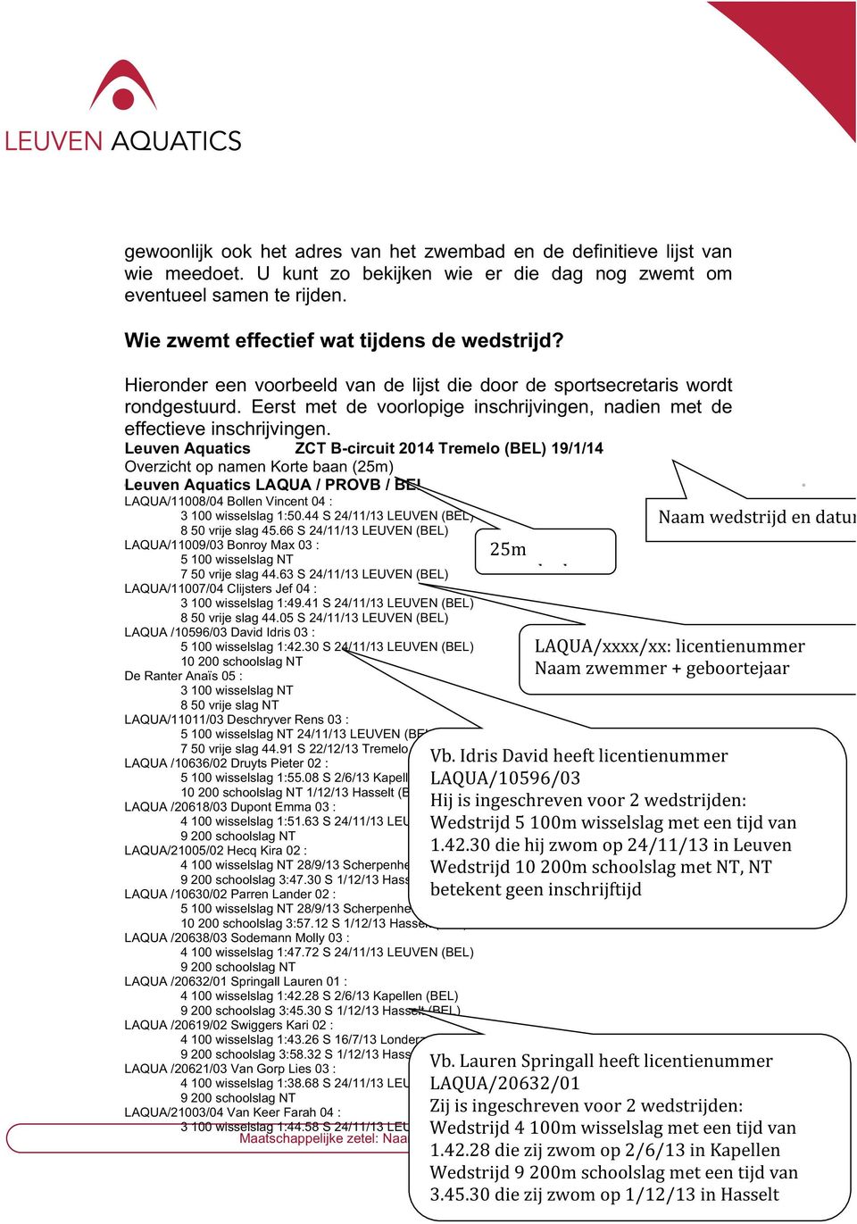 Eerst met de voorlopige inschrijvingen, nadien met de effectieve inschrijvingen.