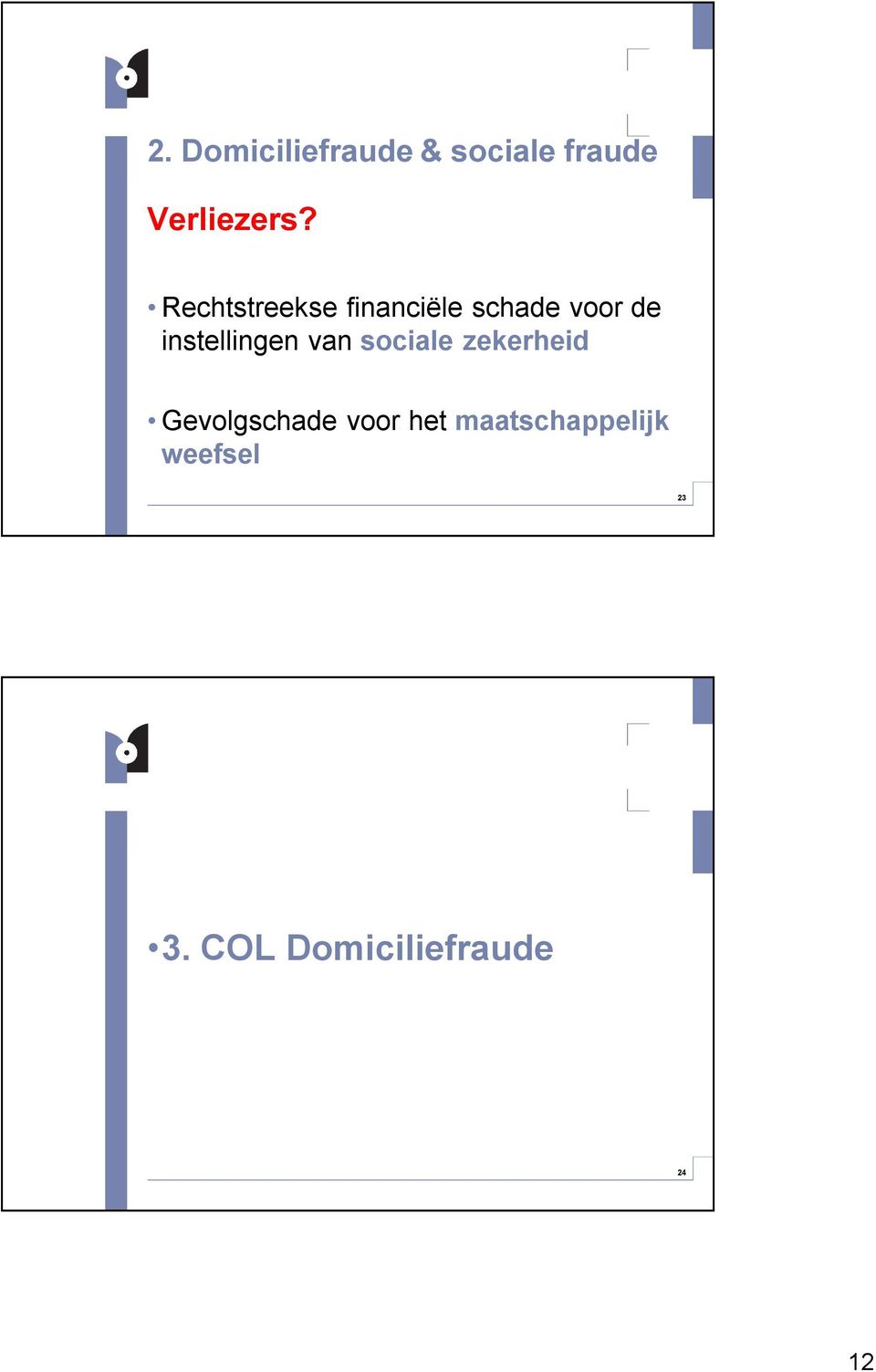 instellingen van sociale zekerheid Gevolgschade