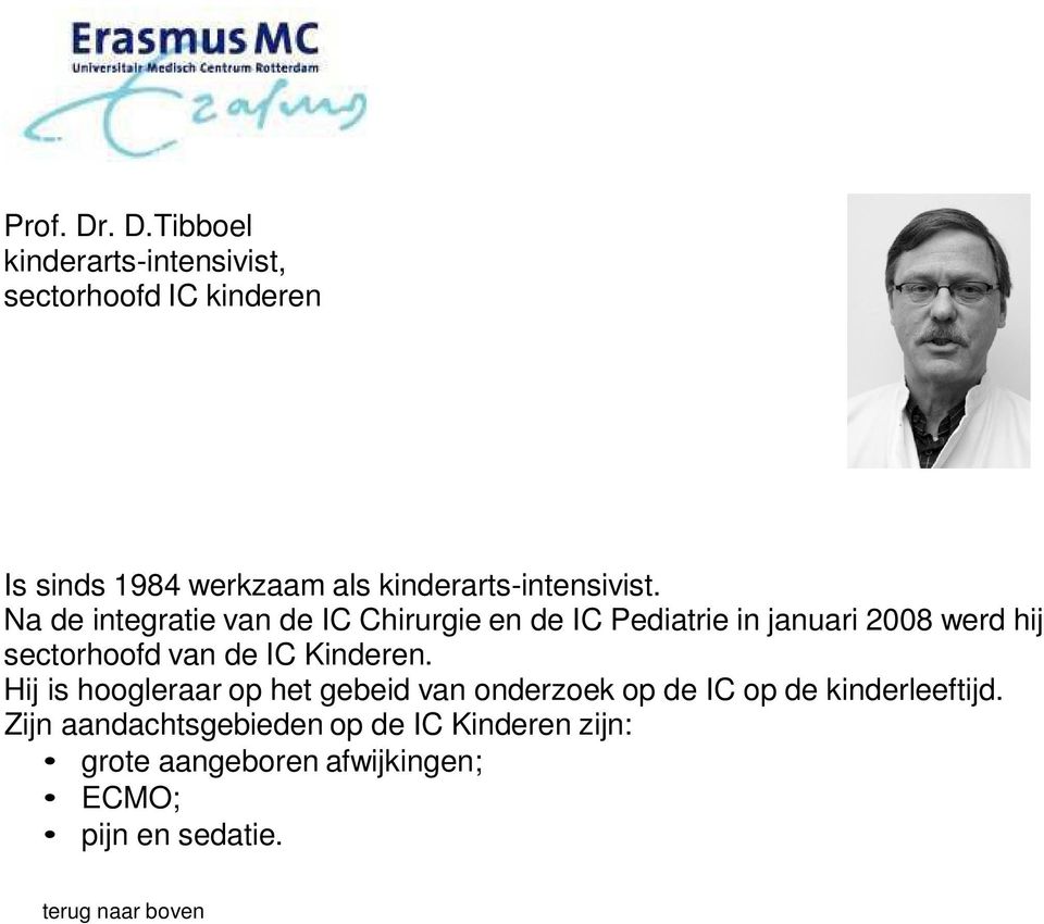 sectorhoofd van de IC Kinderen.