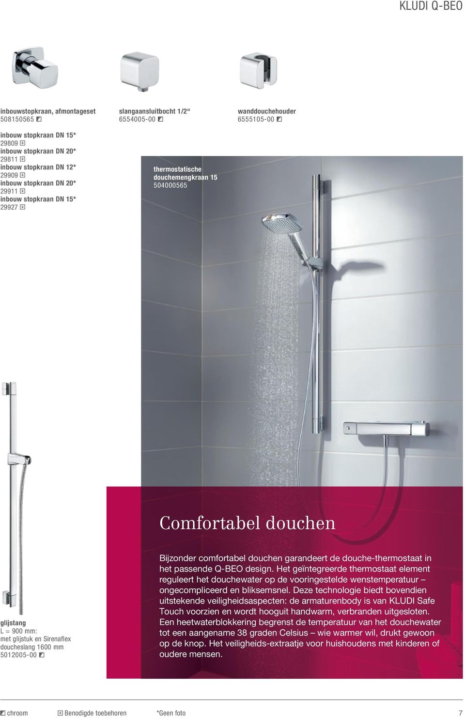 mm 5012005-00 Bij zonder comfortabel douchen garandeert de douche-thermostaat in het passende Q-BEO design.
