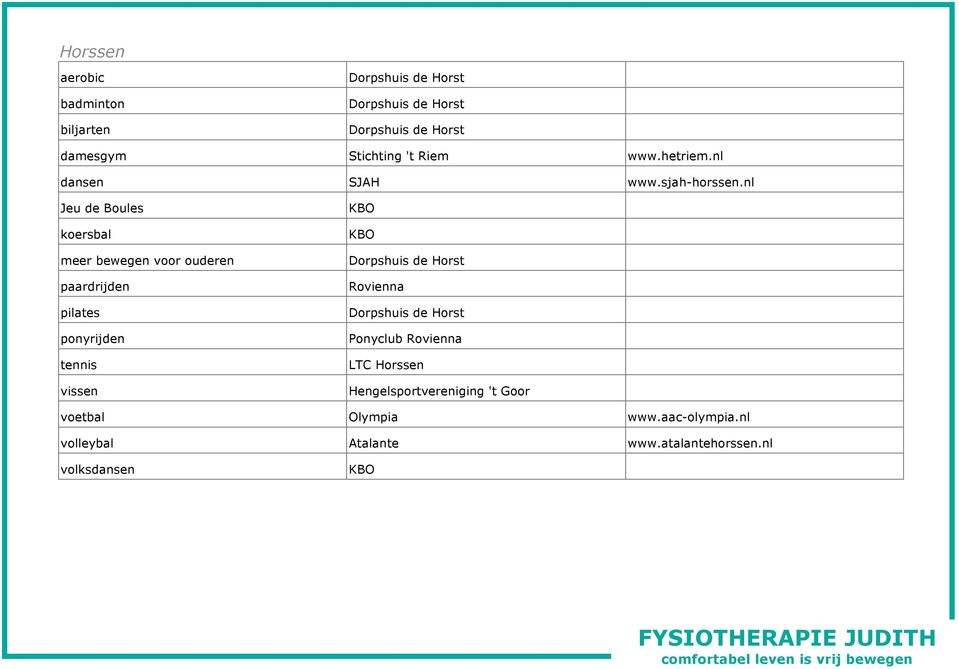 nl Jeu de Boules koersbal meer bewegen voor ouderen paardrijden pilates ponyrijden tennis KBO KBO Dorpshuis de