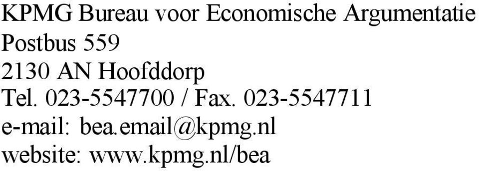 Hoofddorp Tel. 023-5547700 / Fax.