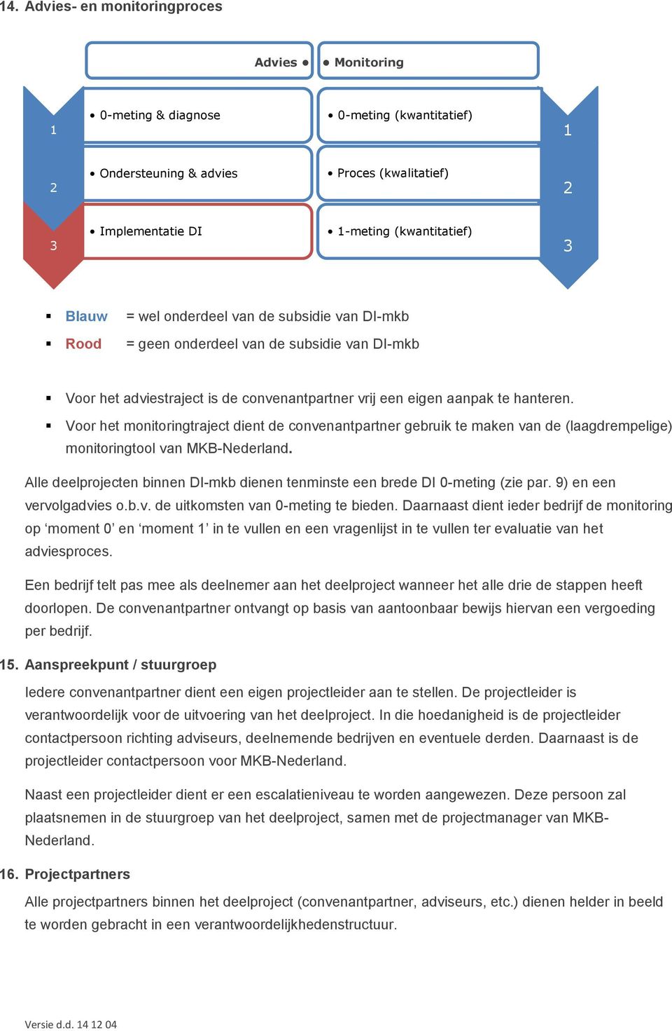 Voor het monitoringtraject dient de convenantpartner gebruik te maken van de (laagdrempelige) monitoringtool van MKB-Nederland.