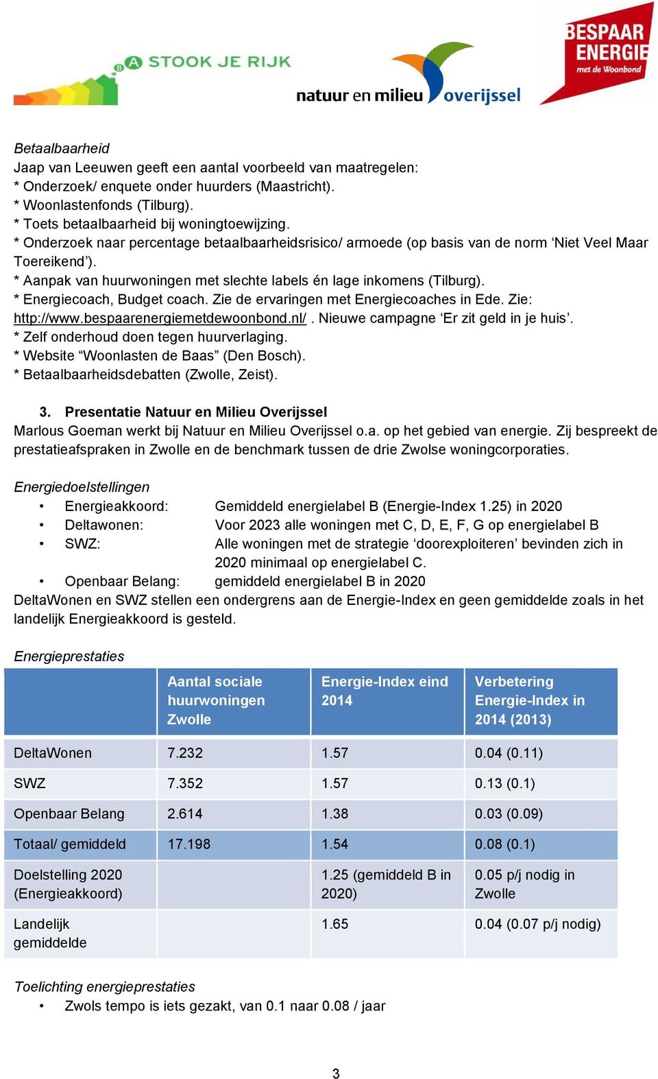 * Energiecoach, Budget coach. Zie de ervaringen met Energiecoaches in Ede. Zie: http://www.bespaarenergiemetdewoonbond.nl/. Nieuwe campagne Er zit geld in je huis.