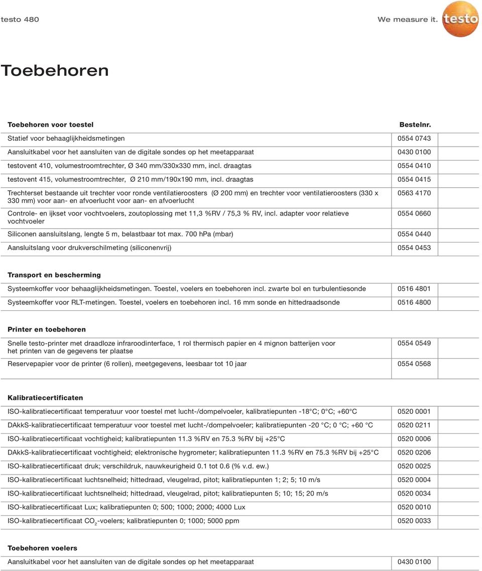 mm/330x330 mm, incl. draagtas testovent 415, volumestroomtrechter, Ø 210 mm/190x190 mm, incl.