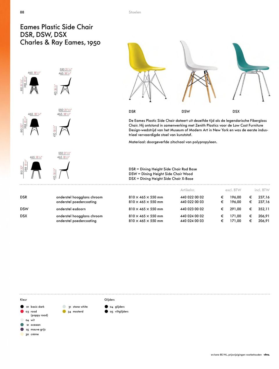 Hij ontstond in samenwerking met Zenith Plastics voor de Low Cost Furniture Design-wedstrijd van het Museum of Modern Art in New York en was de eerste industrieel vervaardigde stoel van kunststof.