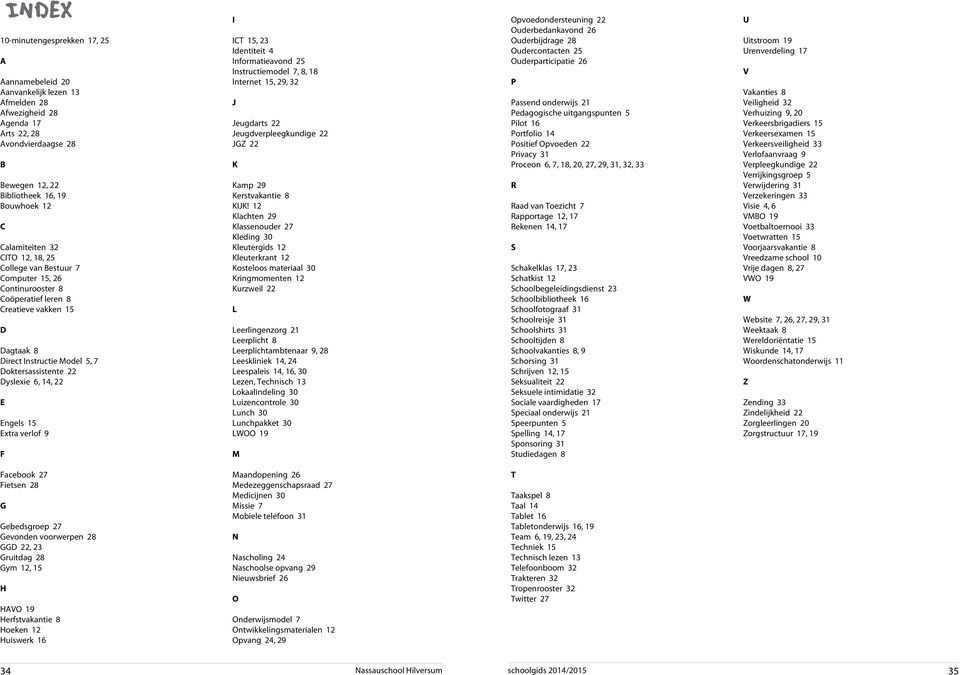 8 Creatieve vakken 15 D Dagtaak 8 Direct Instructie Model 5, 7 Doktersassistente 22 Dyslexie 6, 14, 22 E Engels 15 Extra verlof 9 F ICT 15, 23 Identiteit 4 Informatieavond 25 Instructiemodel 7, 8, 18