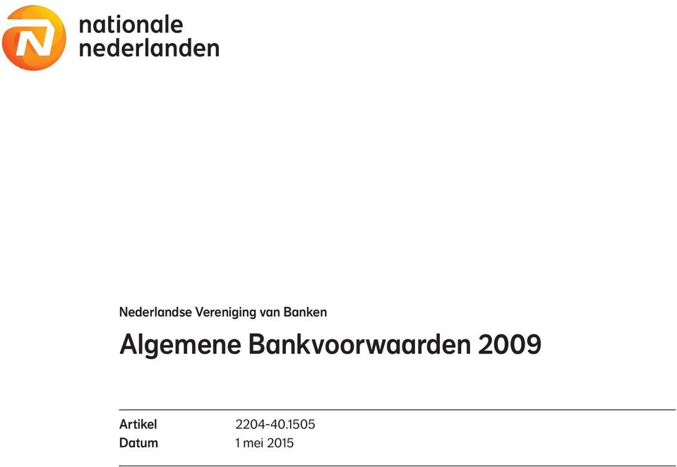 Bankvoorwaarden 2009