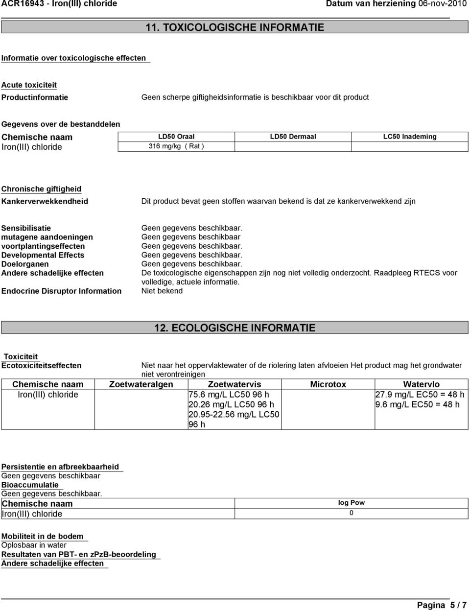 ze kankerverwekkend zijn Sensibilisatie mutagene aandoeningen voortplantingseffecten Developmental Effects Doelorganen Andere schadelijke effecten Endocrine Disruptor Information Geen gegevens