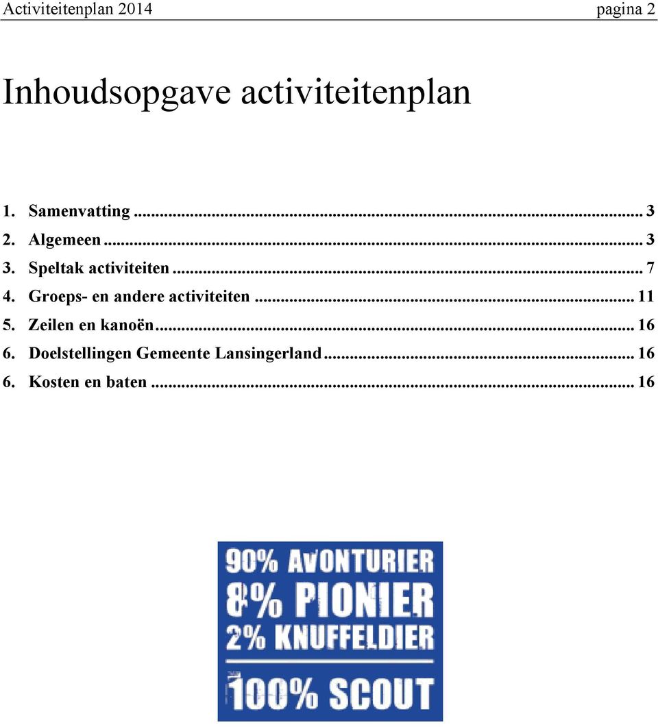 Groeps- en andere activiteiten... 11 5. Zeilen en kanoën... 16 6.