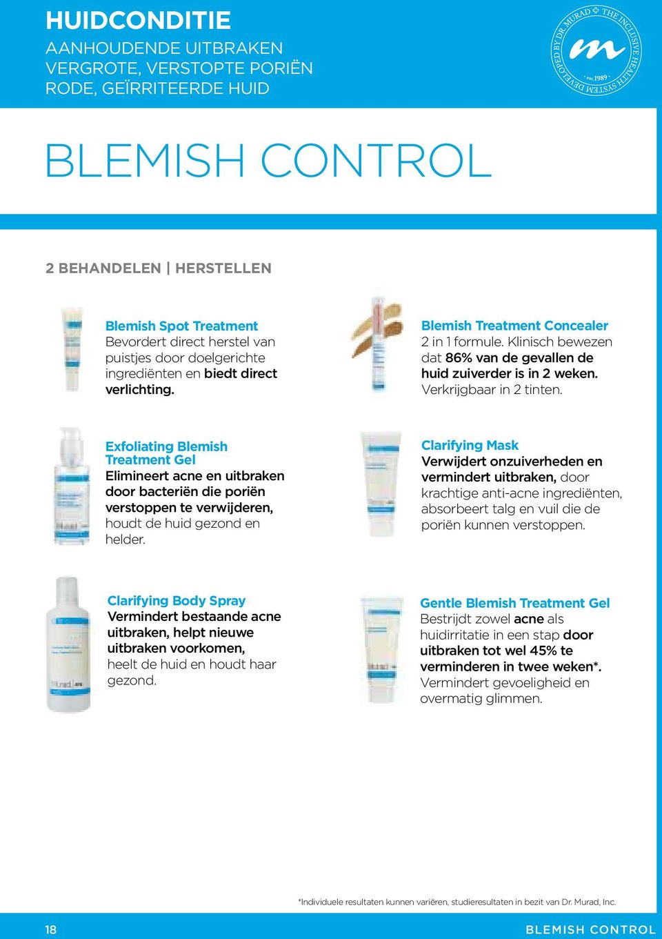 Exfoliating Blemish Treatment Gel Elimineert acne en uitbraken door bacteriën die poriën verstoppen te verwijderen, houdt de huid gezond en helder.