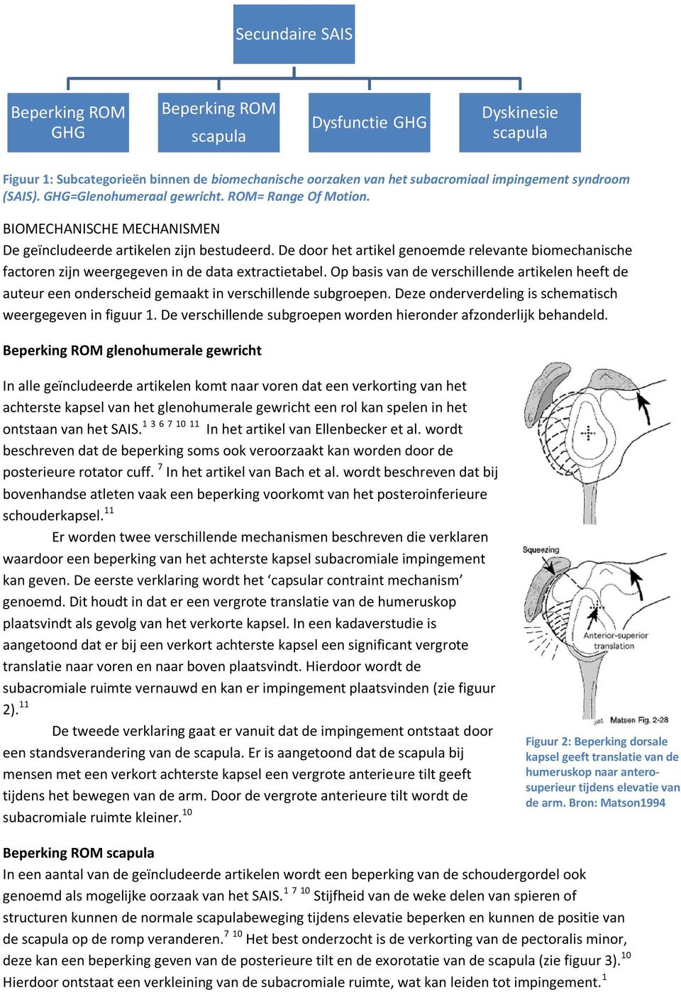 De door het artikel genoemde relevante biomechanische factoren zijn weergegeven in de data extractietabel.