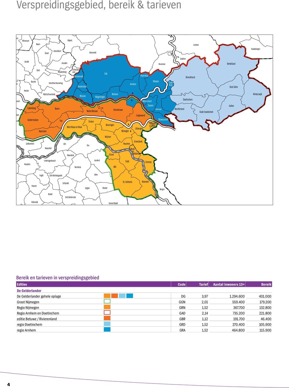 Beuningen Renkum Overbetuwe Nijmegen Arnhem Ubbergen Rozendaal Lingewaard Westervoort Duiven Rheden Millingen a/d Rijn Zevenaar Rijnwaarden Scherpenzeel Doesburg Montferland Bronckhorst Doetinchem