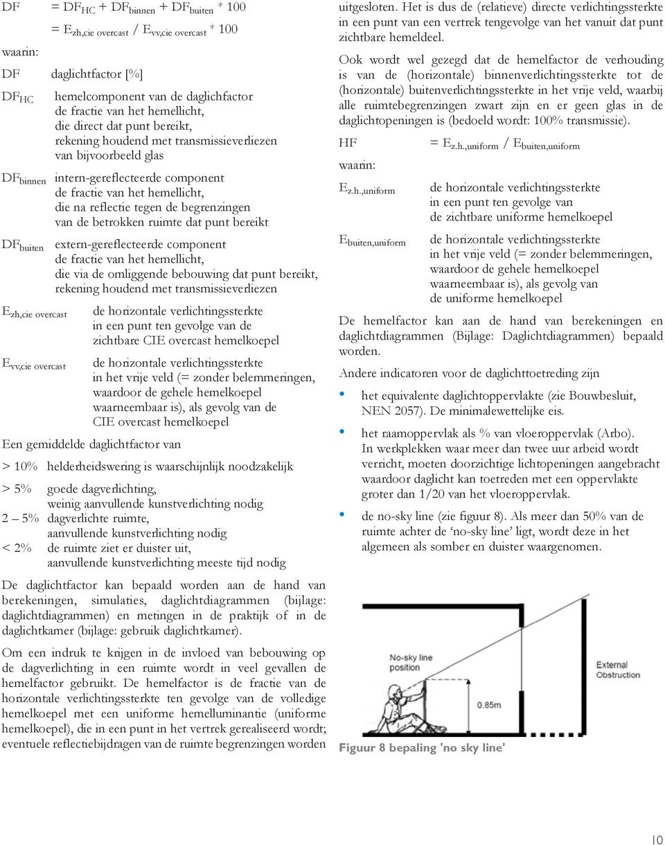 begrenzingen van de betrokken ruimte dat punt bereikt DF buiten extern-gereflecteerde component de fractie van het hemellicht, die via de omliggende bebouwing dat punt bereikt, rekening houdend met