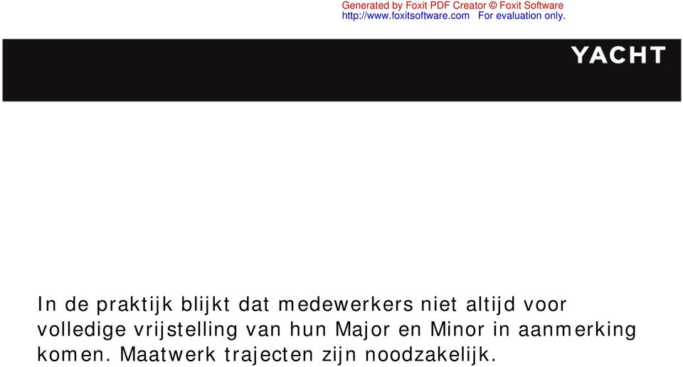 van hun Major en Minor in aanmerking