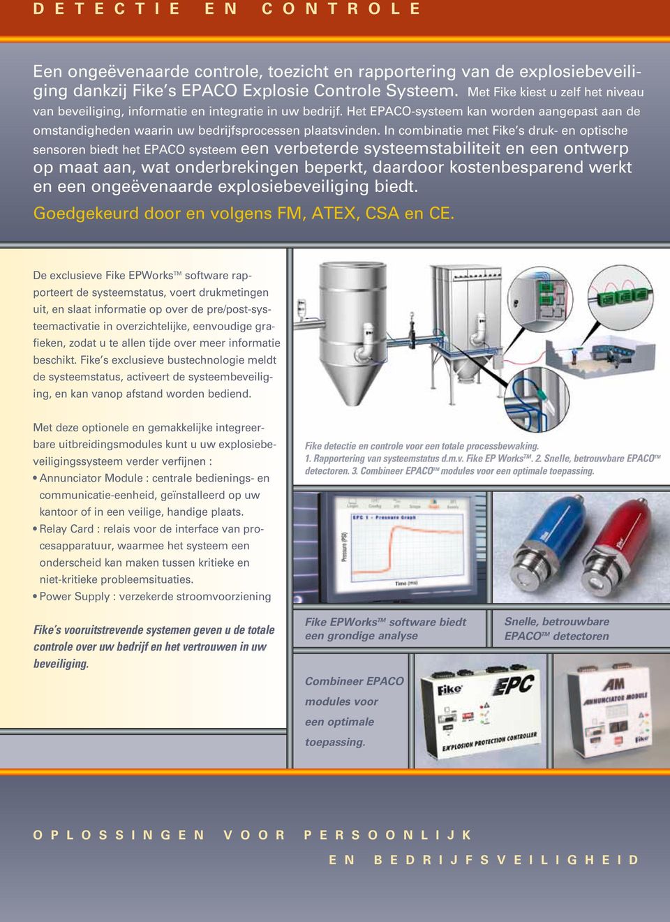 In combinatie met Fike s druk- en optische sensoren biedt het EPACO systeem een verbeterde systeemstabiliteit en een ontwerp op maat aan, wat onderbrekingen beperkt, daardoor kostenbesparend werkt en