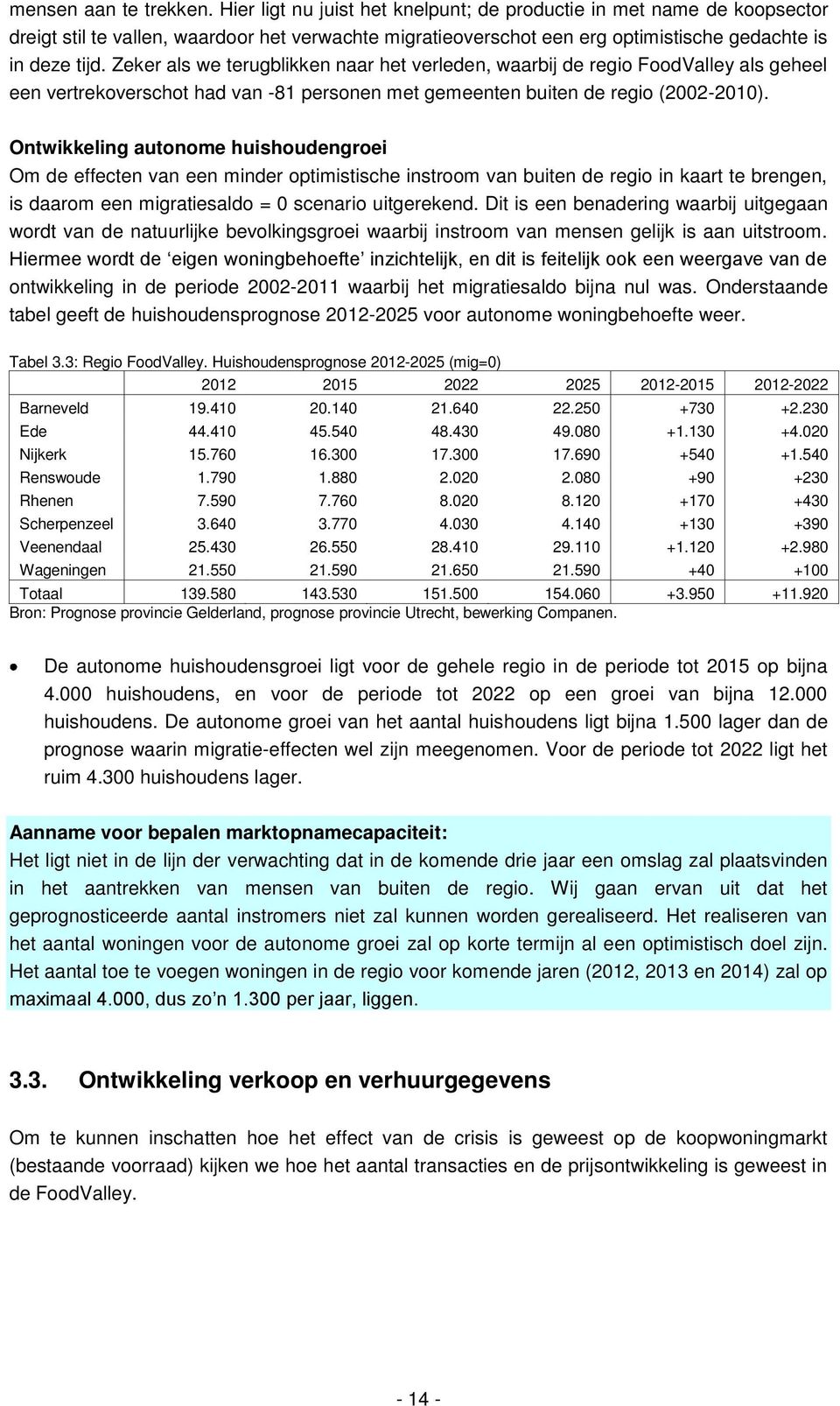 Zeker als we terugblikken naar het verleden, waarbij de regio FoodValley als geheel een vertrekoverschot had van -81 personen met gemeenten buiten de regio (2002-2010).