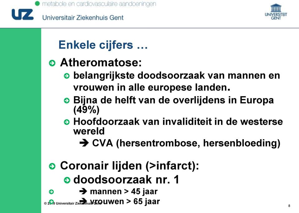 Bijna de helft van de overlijdens in Europa (49%) Hoofdoorzaak van invaliditeit