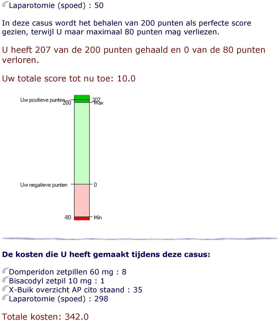 Uw totale score tot nu toe: 10.