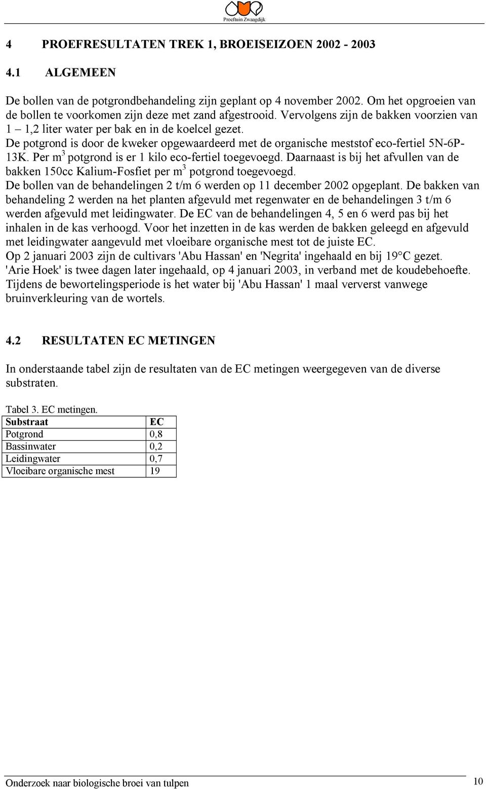 De potgrond is door de kweker opgewaardeerd met de organische meststof eco-fertiel 5N-6P- 13K. Per m 3 potgrond is er 1 kilo eco-fertiel toegevoegd.