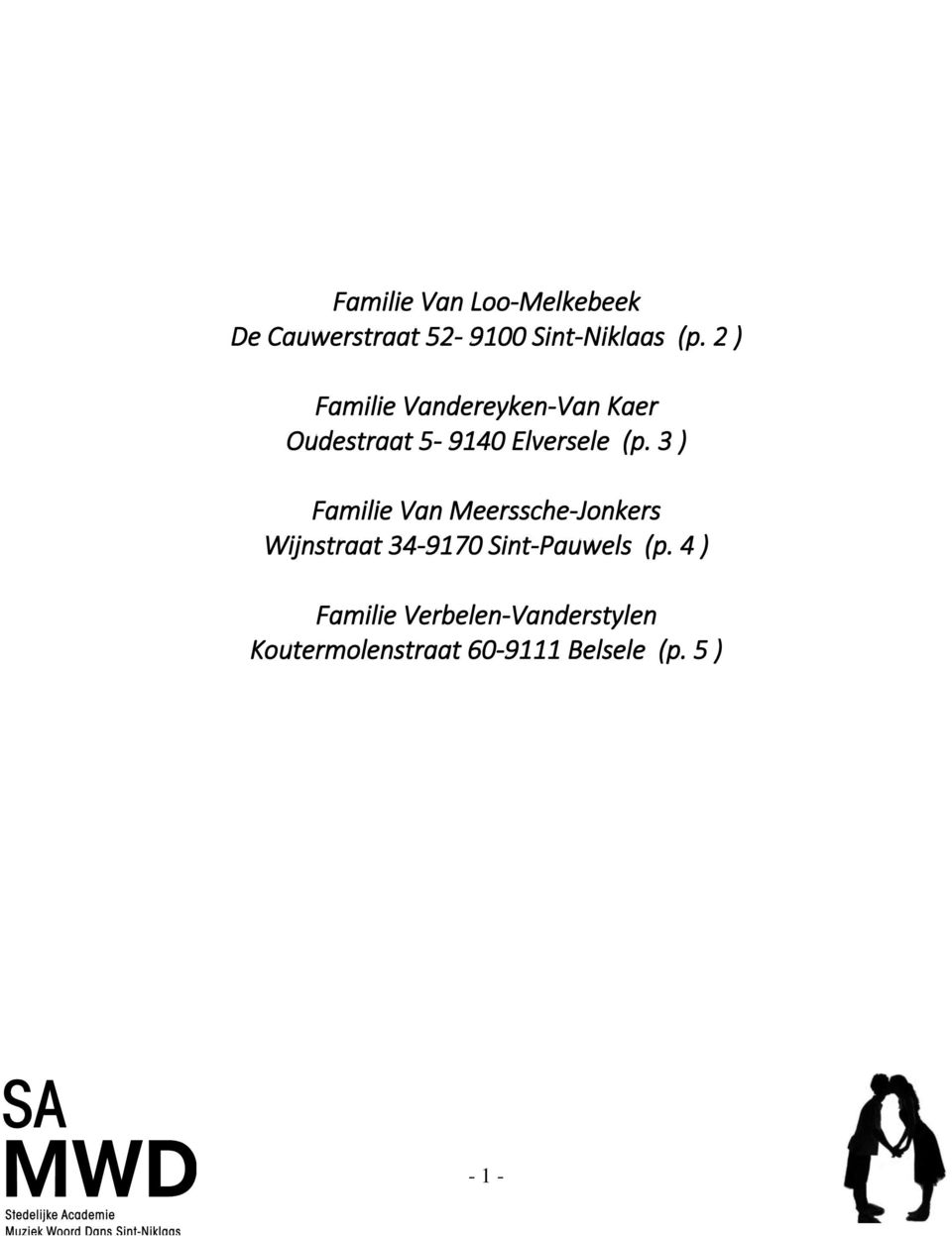 3 ) Familie Van Meerssche-Jonkers Wijnstraat 34-9170 Sint-Pauwels (p.