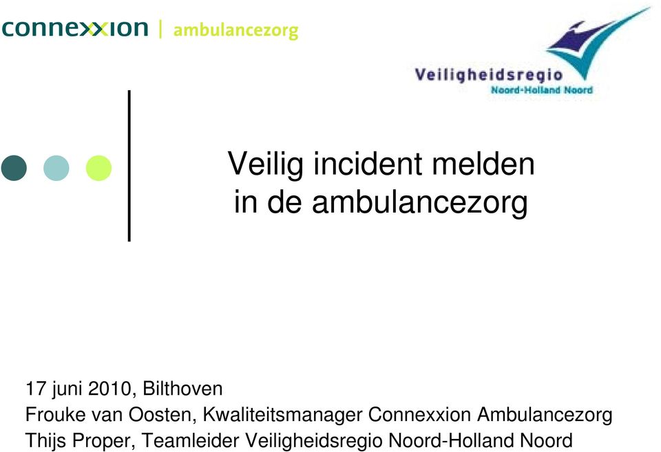 Kwaliteitsmanager Connexxion Ambulancezorg