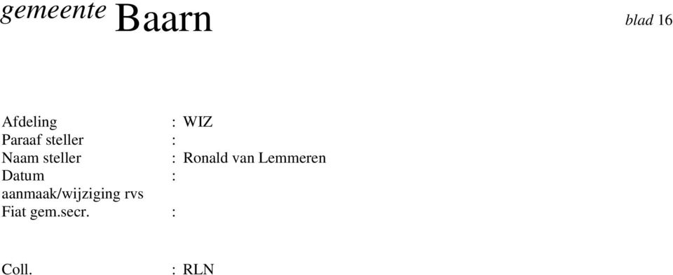 Ronald van Lemmeren Datum :