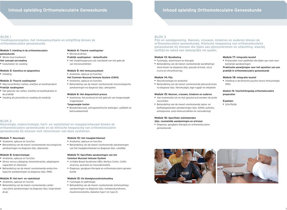 Macronutriënten (vetten, eiwitten en koolhydraten) Praktijk voedingsleer Het gebruik van vetten, eiwitten en koolhydraten in de praktijk Voeding als preventie en voeding als medicijn Module 4: