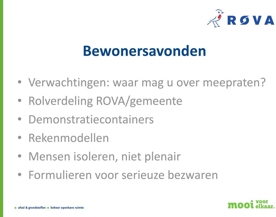 Rolverdeling ROVA/gemeente