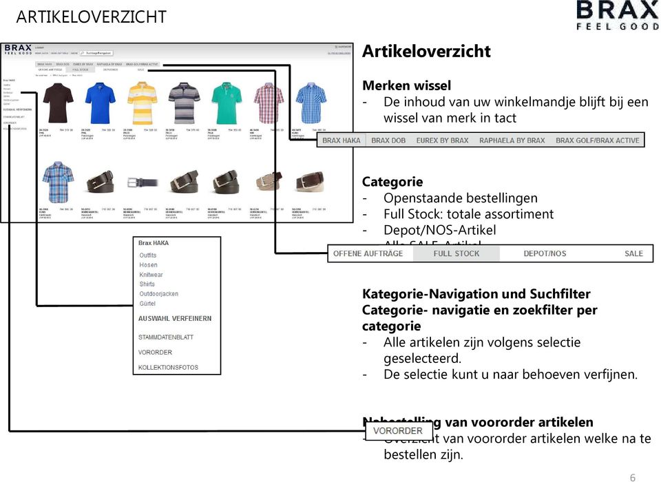 Suchfilter Categorie- navigatie en zoekfilter per categorie - Alle artikelen zijn volgens selectie geselecteerd.