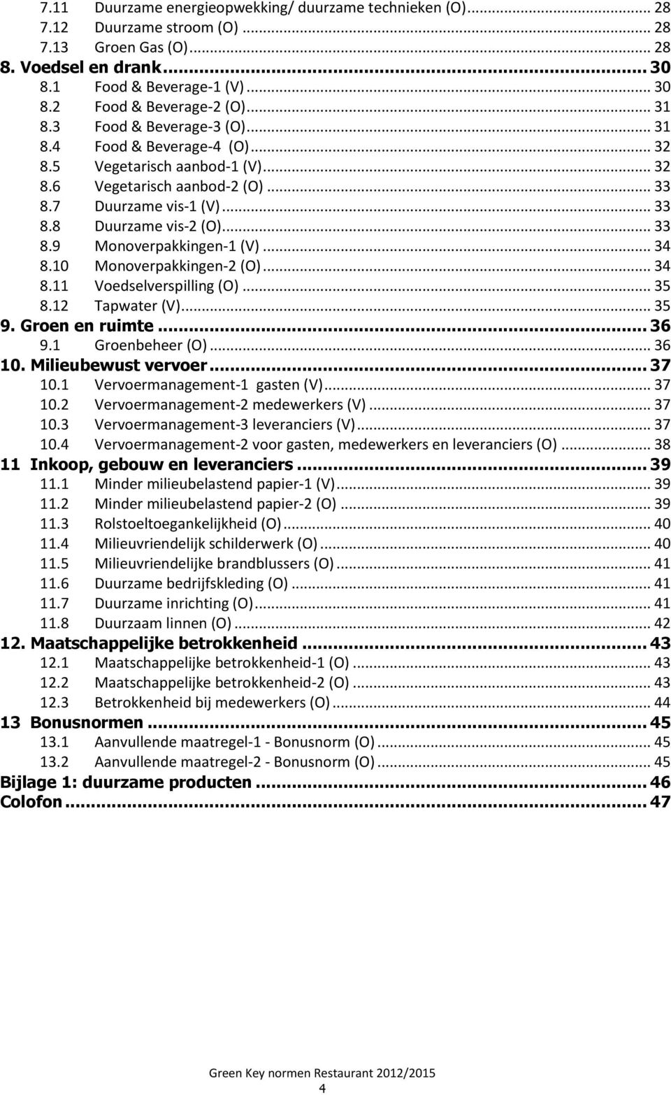 .. 34 8.10 Monoverpakkingen-2 (O)... 34 8.11 Voedselverspilling (O)... 35 8.12 Tapwater (V)... 35 9. Groen en ruimte... 36 9.1 Groenbeheer (O)... 36 10. Milieubewust vervoer... 37 10.