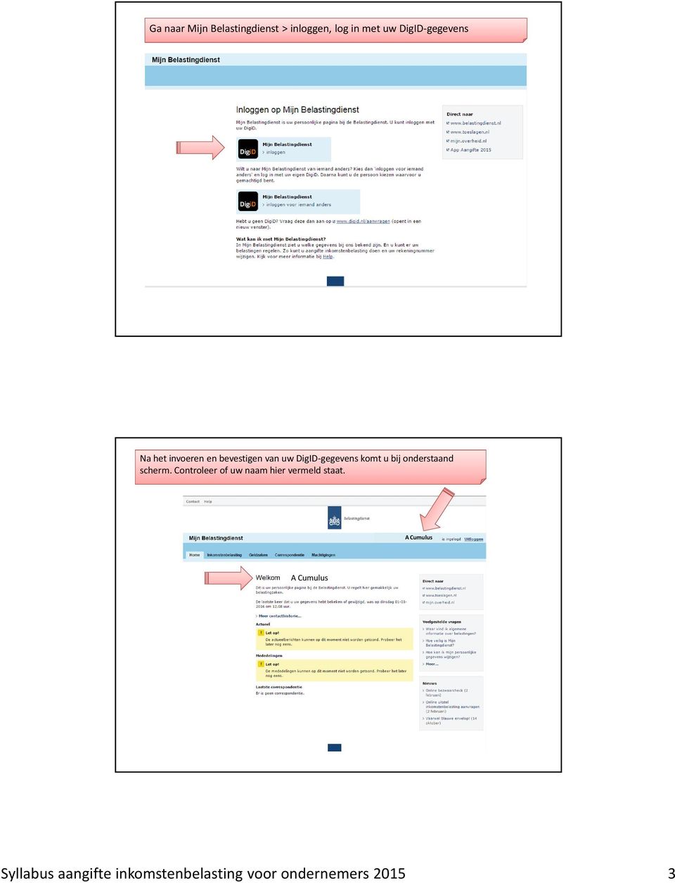 DigID-gegevens komt u bij onderstaand scherm.