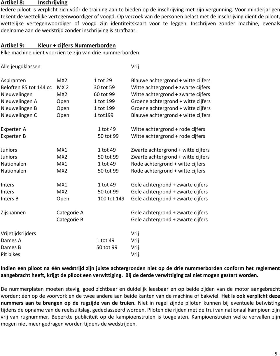 Inschrijven zonder machine, evenals deelname aan de wedstrijd zonder inschrijving is strafbaar.