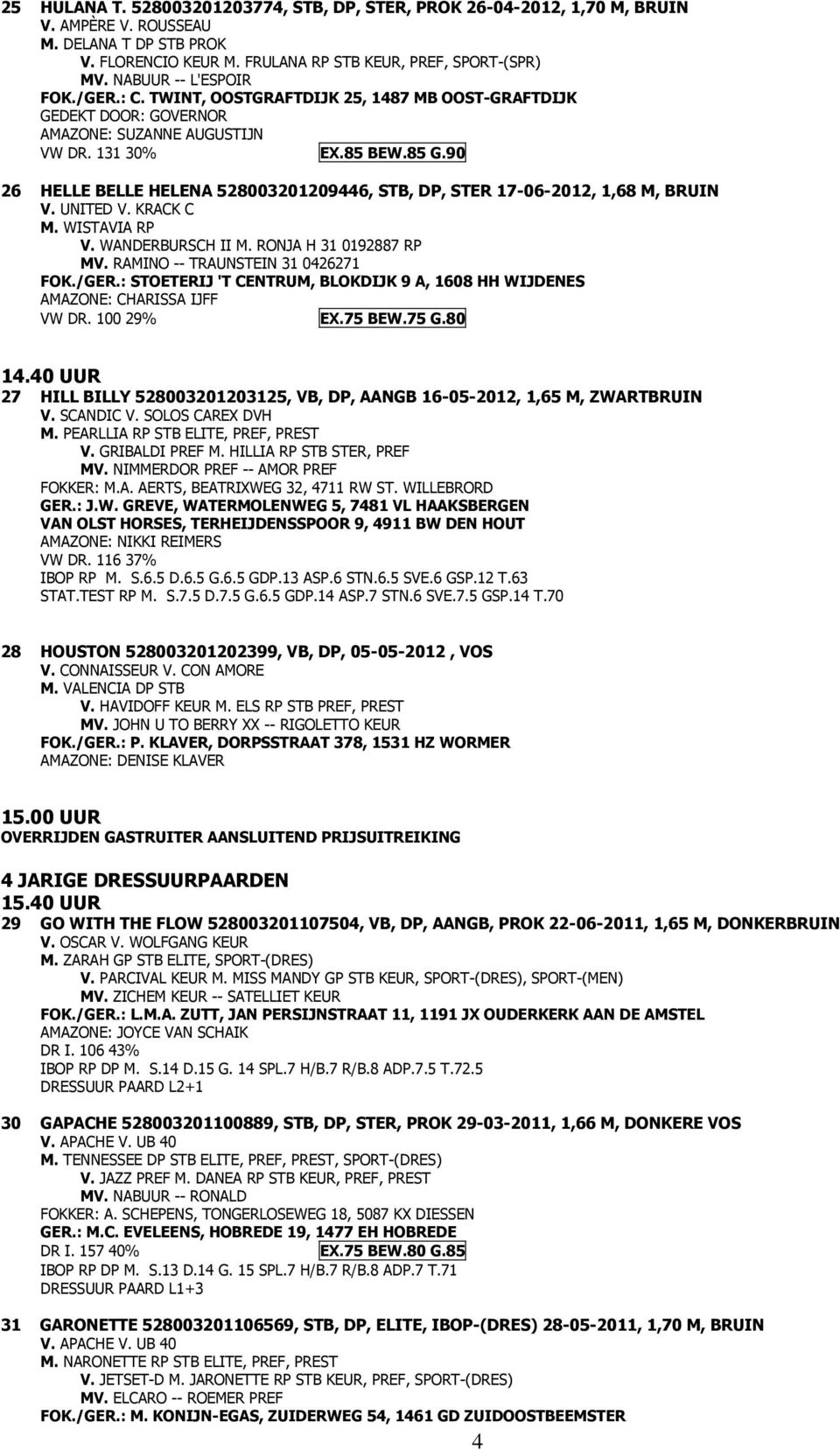 90 26 HELLE BELLE HELENA 528003201209446, STB, DP, STER 17-06-2012, 1,68 M, BRUIN V. UNITED V. KRACK C M. WISTAVIA RP V. WANDERBURSCH II M. RONJA H 31 0192887 RP MV.
