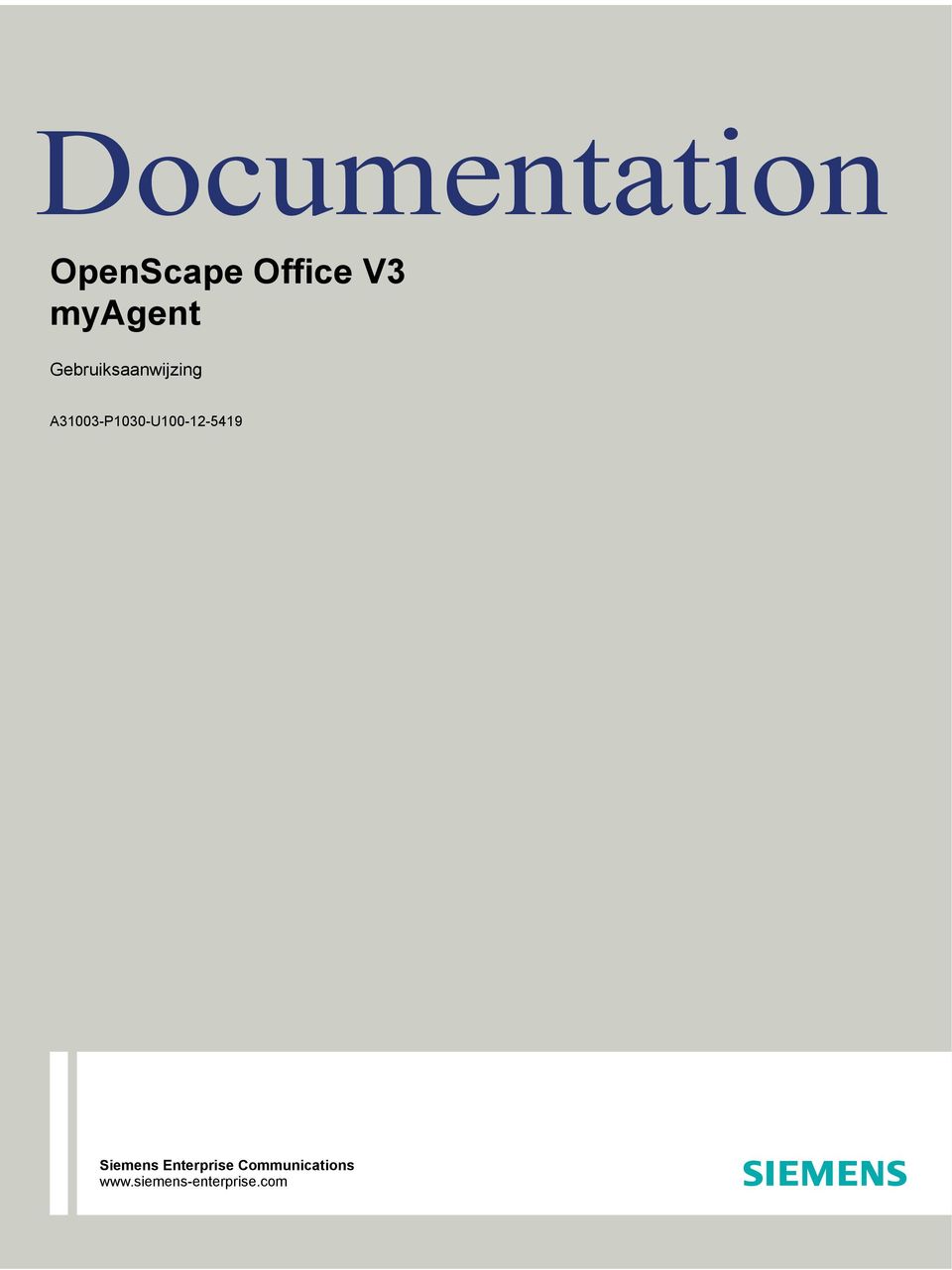2012 Documentation OpenScape Office V3 myagent