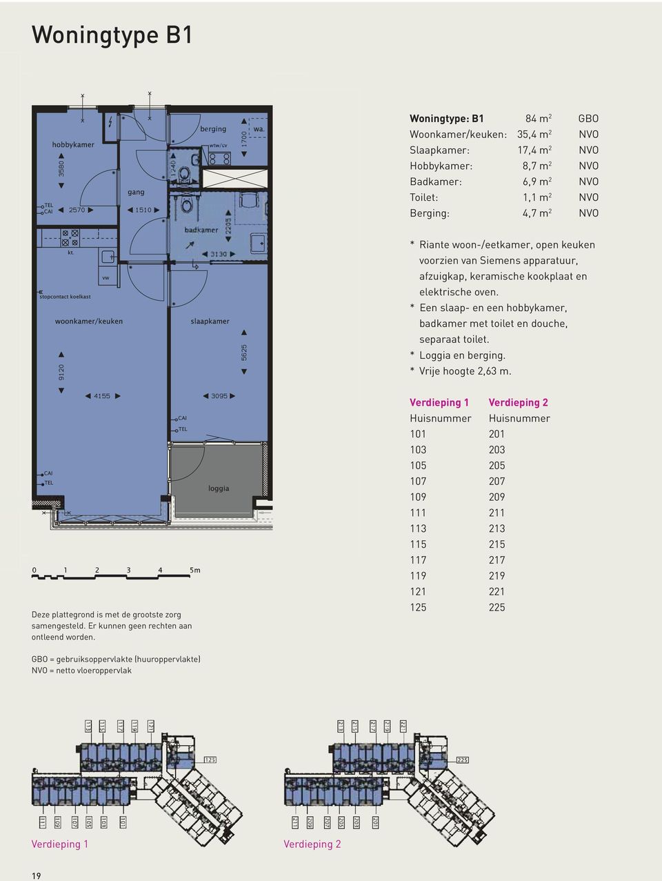 * Een slaap- en een hobbykamer, badkamer met toilet en douche, separaat toilet. * Loggia en berging. * Vrije hoogte 2,63 m.