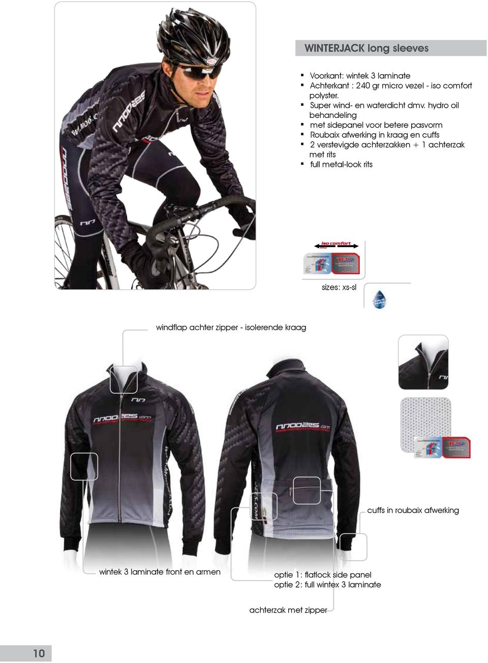 hydro oil behandeling met sidepanel voor betere pasvorm Roubaix afwerking in kraag en cuffs 2 verstevigde achterzakken + 1