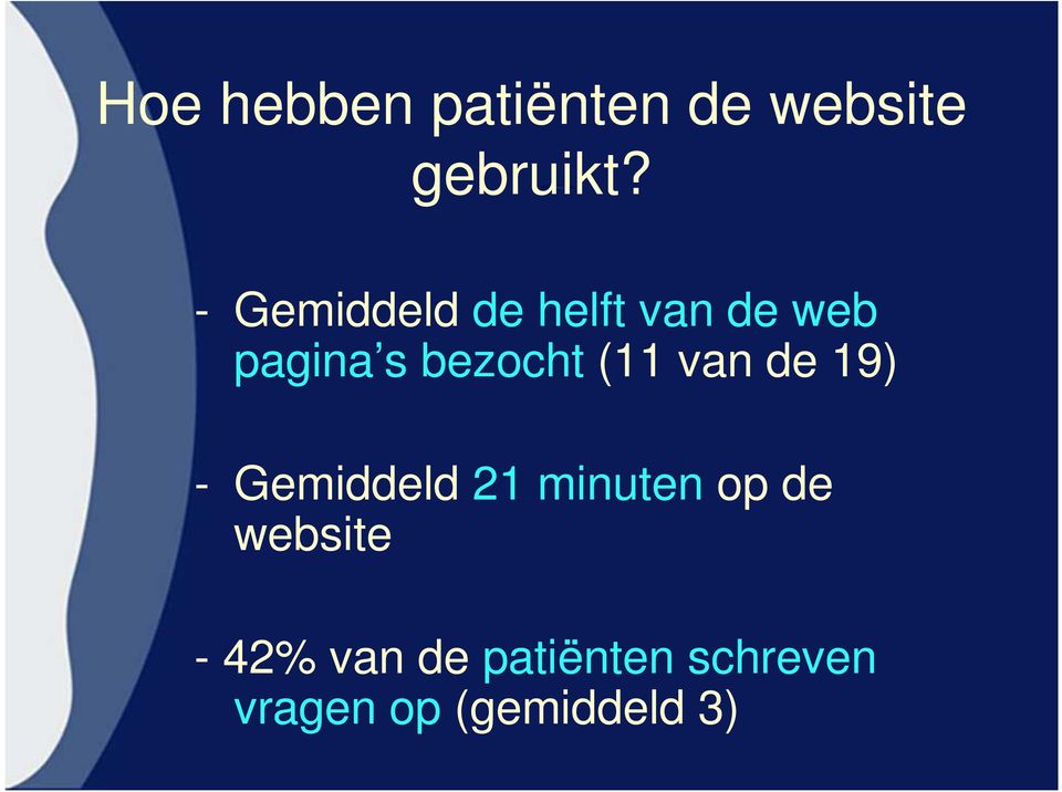 (11 van de 19) - Gemiddeld 21 minuten op de