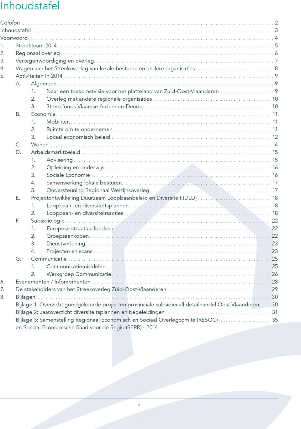 Overleg met andere regionale organisaties....10 3. Streekfonds Vlaamse Ardennen-Dender....10 B. Economie....11 1. Mobiliteit....11 2. Ruimte om te ondernemen....11 3. Lokaal economisch beleid....12 C.