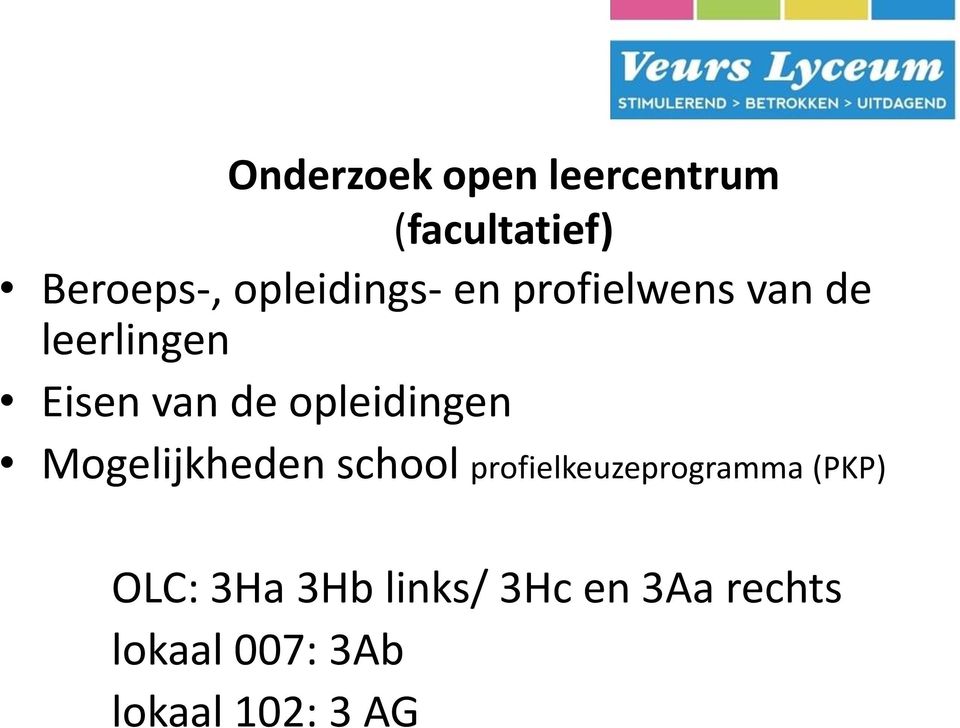 opleidingen Mogelijkheden school profielkeuzeprogramma