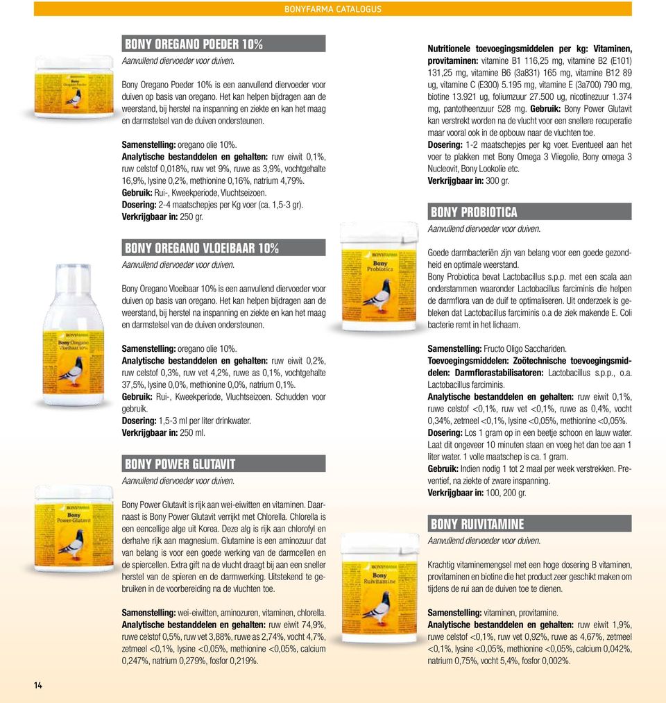 Analytische bestanddelen en gehalten: ruw eiwit 0,1%, ruw celstof 0,018%, ruw vet 9%, ruwe as 3,9%, vochtgehalte 16,9%, lysine 0,2%, methionine 0,16%, natrium 4,79%.