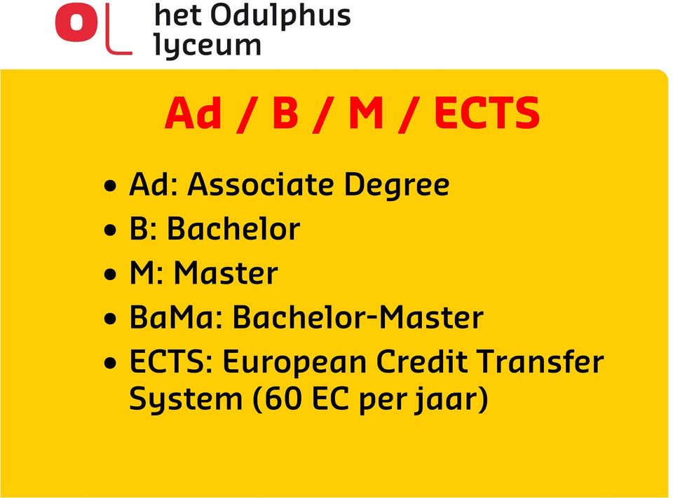 Bachelor-Master ECTS: European